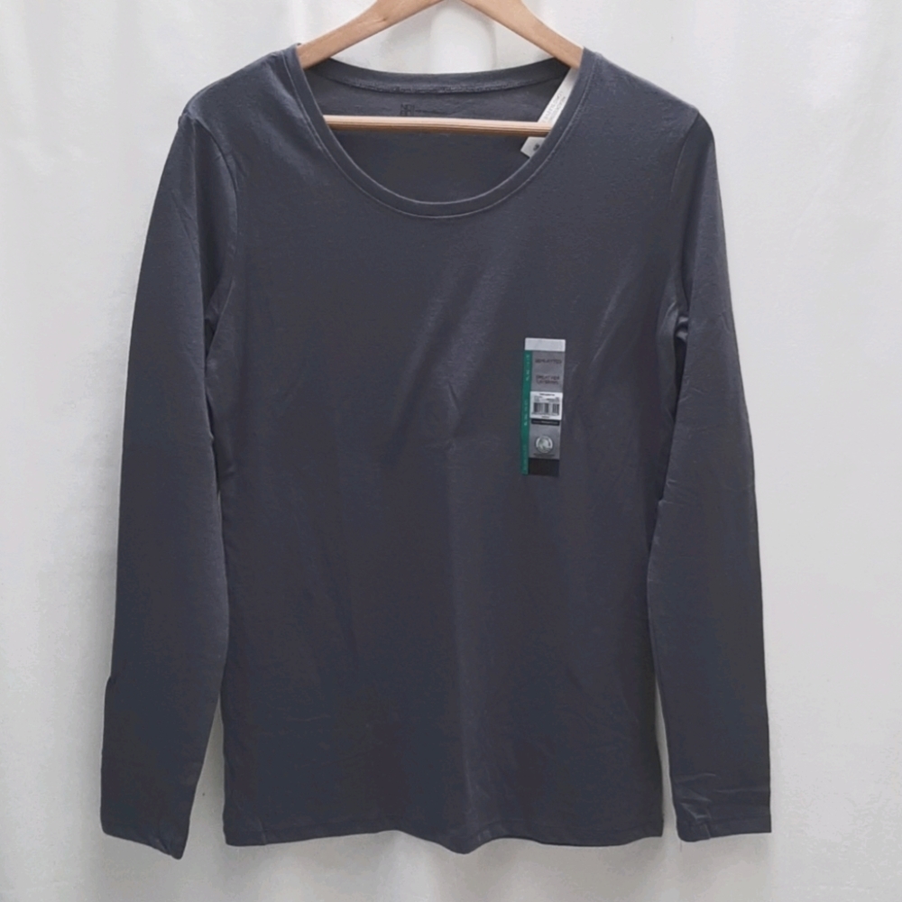 New NO BOUNDARIES slate grey long slv t shirt XL